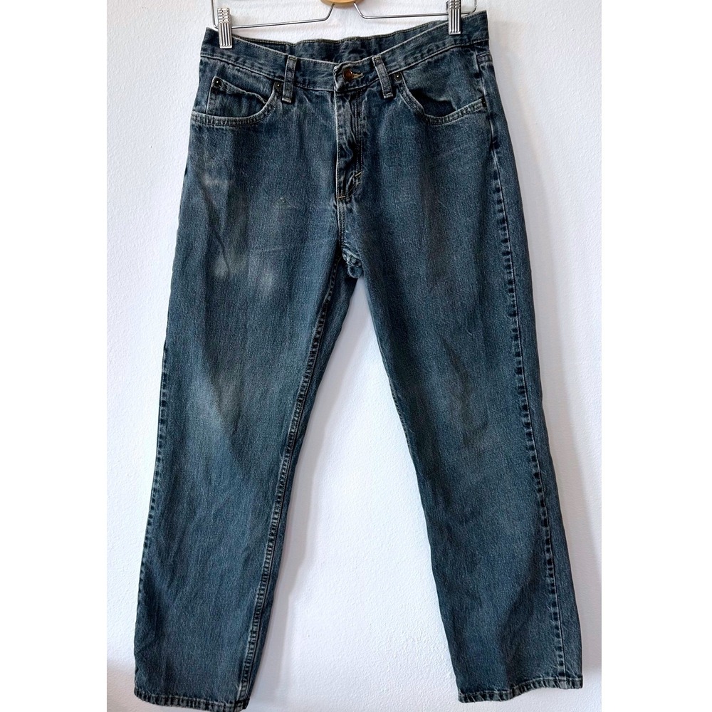 Magellan Outdoors Mens 33x32 Blue Straight Leg Denim Jeans 100% Cotton 34MAGRW